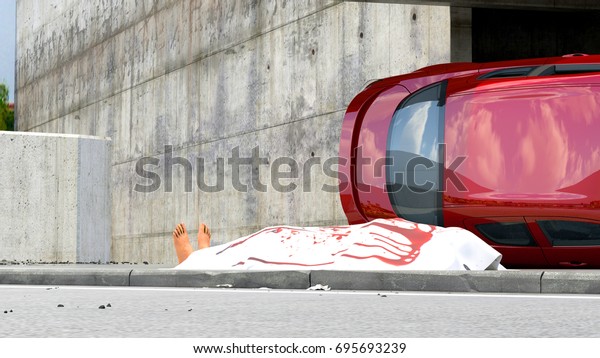 Car Accident, 3d\
illustration