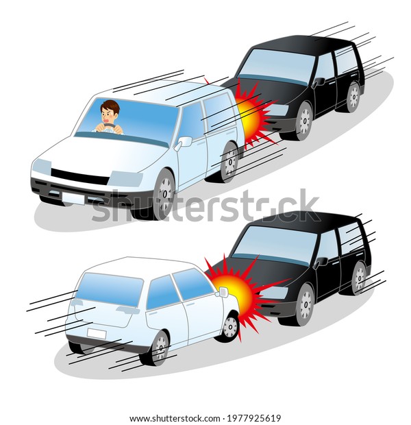 Car accident with
front and back
collision
