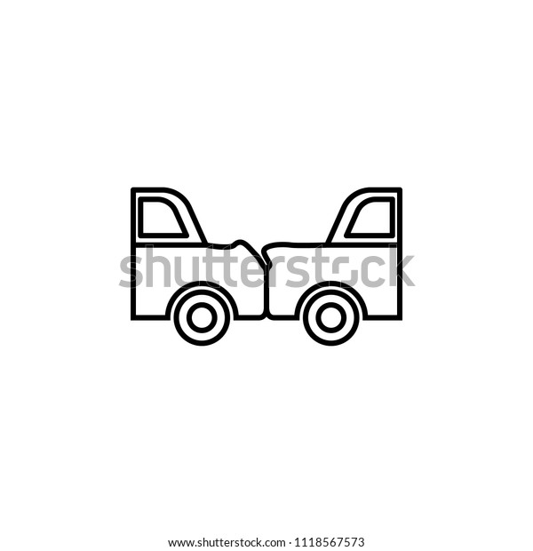car accident\
line icon. Element of insurance sign for mobile concept and web\
apps. Thin line car accident icon can be used for web and mobile.\
Premium icon on white\
background