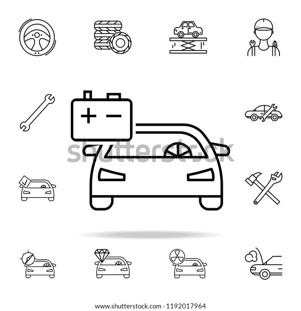 car accumulator icon. Cars service and\
repair parts icons universal set for web and\
mobile