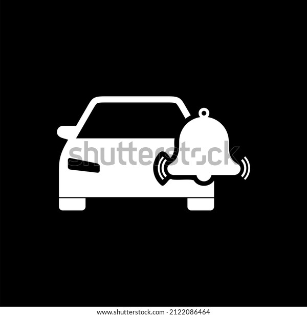Car\
Alarm icon for web design isolated on dark\
background