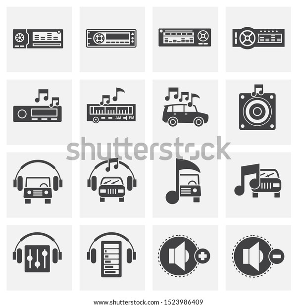 Car audio related icon on background for graphic and\
web design. Simple illustration. Internet concept symbol for\
website button or mobile\
app