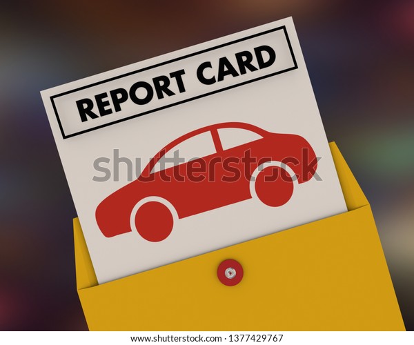Car Automotive Grade Test Score Report Card\
3d Illustration