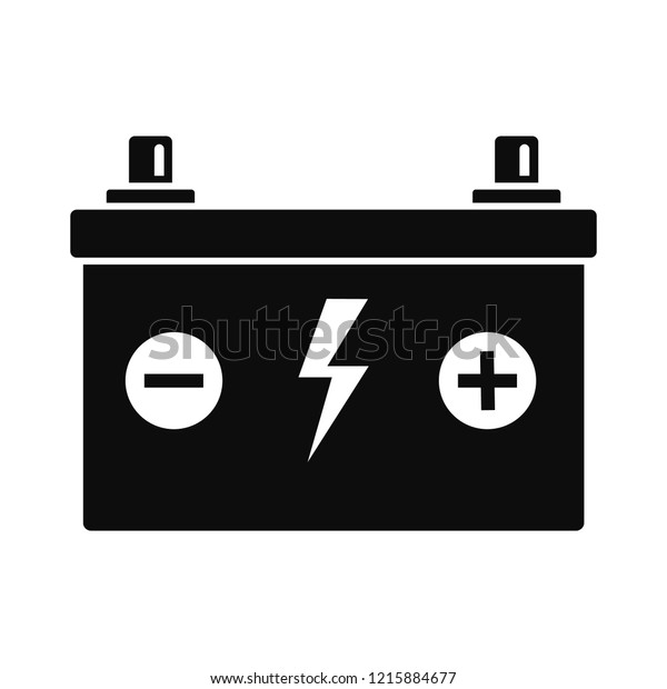 Car battery icon.\
Simple illustration of car battery icon for web design isolated on\
white background