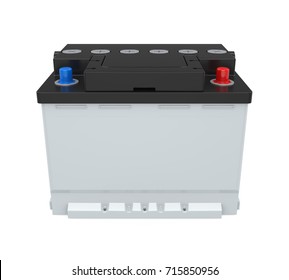 Car Battery Isolated. 3D Rendering