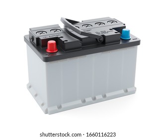 Car Battery Isolated On White Background 3d