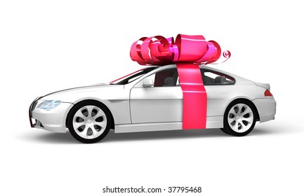 Brand New Car With Ribbon