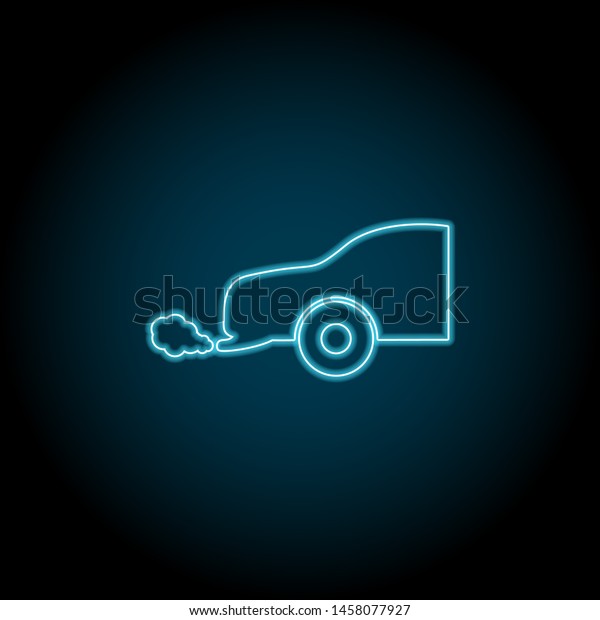 car carbon monoxide neon icon. Simple thin\
line, outline illustration of universal icons for UI and UX,\
website or mobile\
application