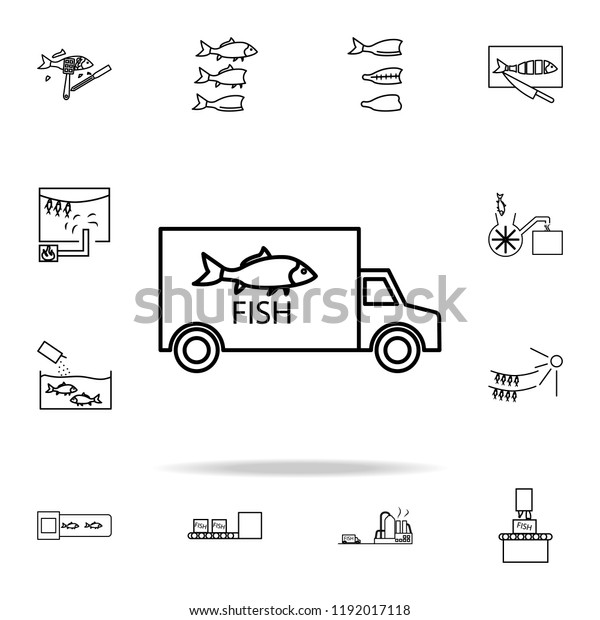 car carrying fish icon. fish production icons\
universal set for web and\
mobile