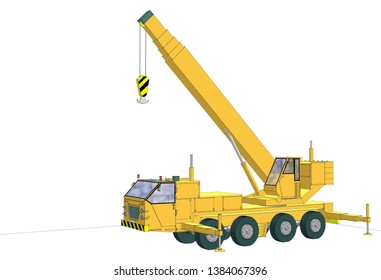 Car Crane Graphics 3d Illustration Stock Illustration 1384067420 ...