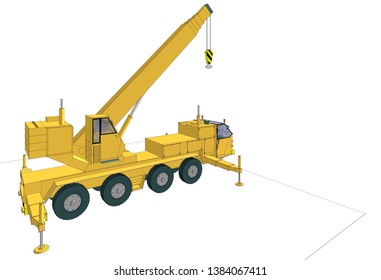 Car Crane Graphics 3d Illustration Stock Illustration 1384067411 ...