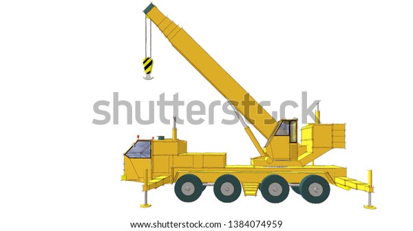 Car Crane Graphics 3d Illustration Stock Illustration 1384074959 ...