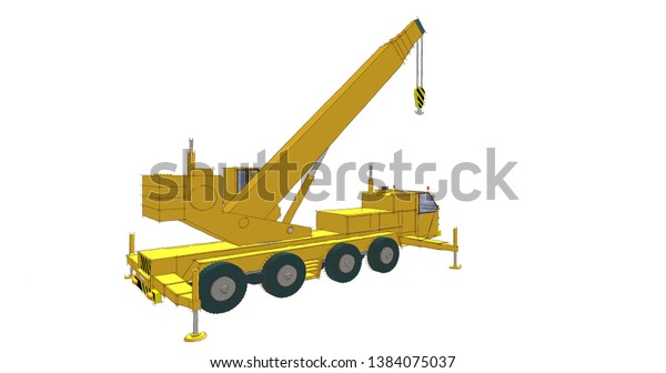 Car Crane Graphics 3d Illustration Stock Illustration 1384075037 ...