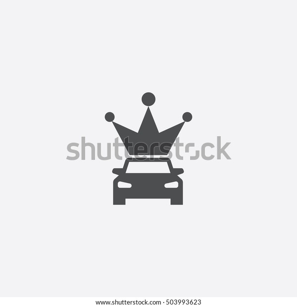 car crown icon,\
isolated, white\
background