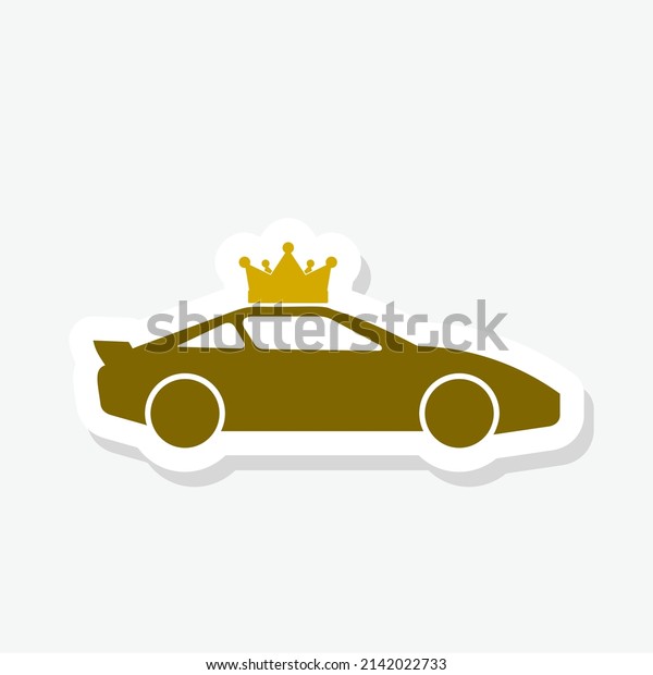 Car and crown sticker\
icon
