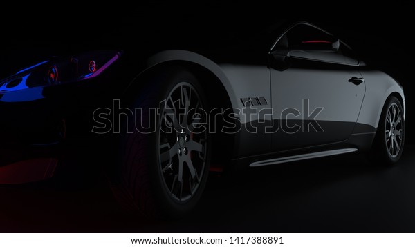 Car in the dark place, 3D\
Rendering