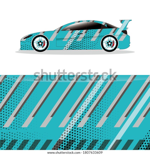 Car decal wrap\
design template \
illustration