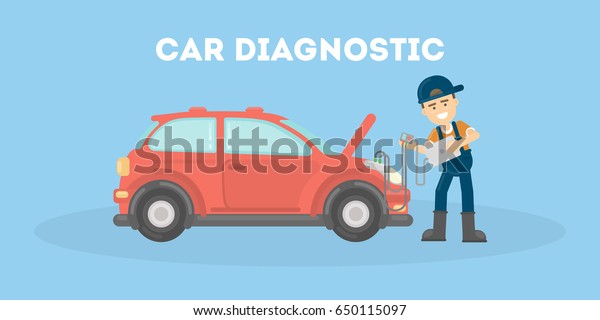 Car diagnostic in service\
center.