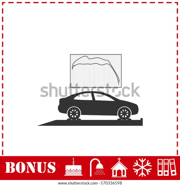 Car diagnostics icon flat. Simple illustration\
symbol and bonus\
pictogram
