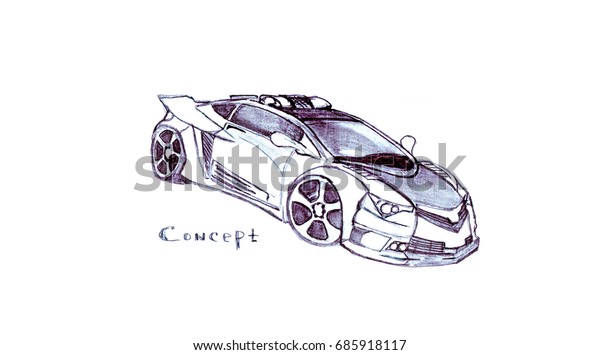 Pencil drawing process  Car Body Design