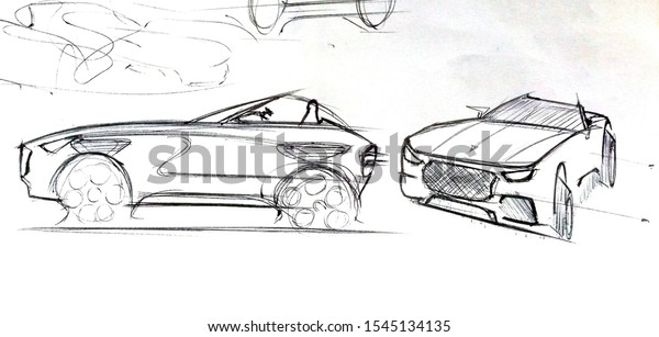 car drawing\
showing its view fr front and\
side