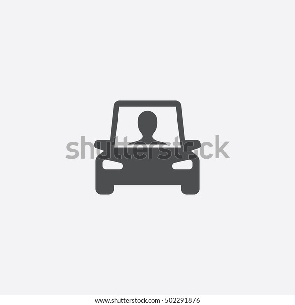 car driver icon, on\
white background\
