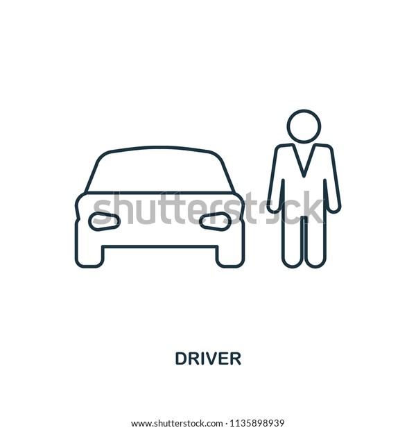 Car Driver\
icon. Outline style icon design. UI. Illustration of car driver\
icon. Pictogram isolated on white. Ready to use in web design,\
apps, software, print,\
background.