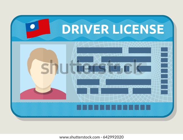  car driving\
licence, identification card with photo, employee id. Flat sample\
of driving licence\
illustration