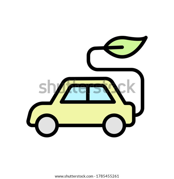 Car, eco icon. Simple color with outline\
illustration elements of mother earth day icons for ui and ux,\
website or mobile\
application