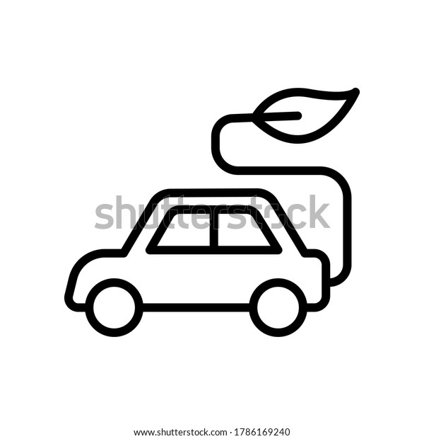 Car, eco icon. Simple line, outline\
illustration elements of mother earth day icons for ui and ux,\
website or mobile\
application