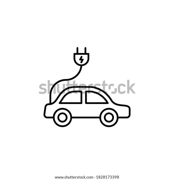 Car\
electric icon. Simple line, outline illustration of future transpor\
icons for ui and ux, website or mobile\
application