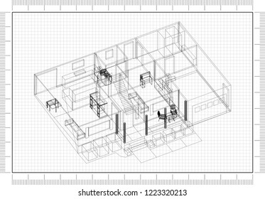 Car Engine Design Blueprint Stock Illustration 1223320213