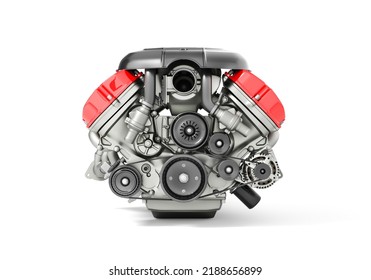 Car engine isolated on a white background. 3d illustration
