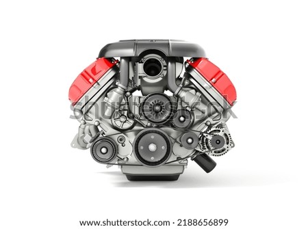 Car engine isolated on a white background. 3d illustration