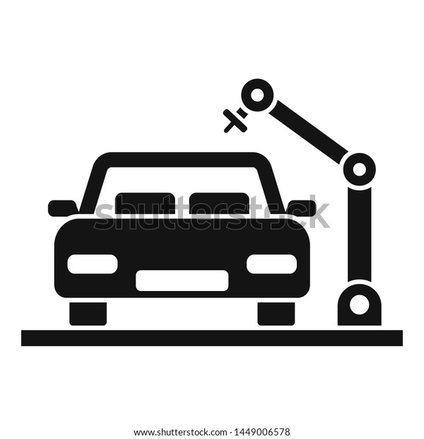 Car factory production icon. Simple\
illustration of car factory production icon for web design isolated\
on white background
