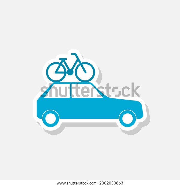Car
family roof bike icon isolated on gray
background
