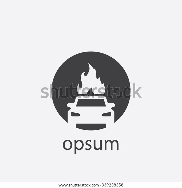 car fire\
cut identity template icon design\
element