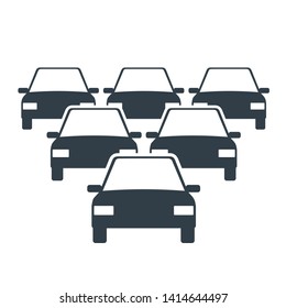 Car Fleet Icon. Clipart Image Isolated On White Background