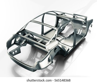 Car Frame Isolated. 3d Illustration