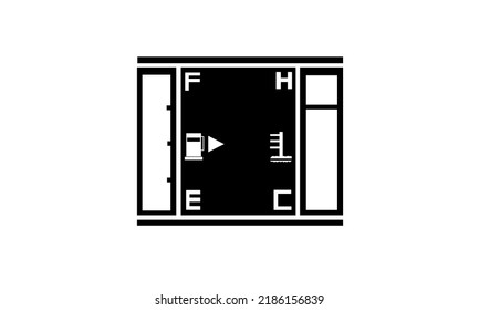 Car Fuel Gauge And Heat Gauge Icon White Background For Illustration