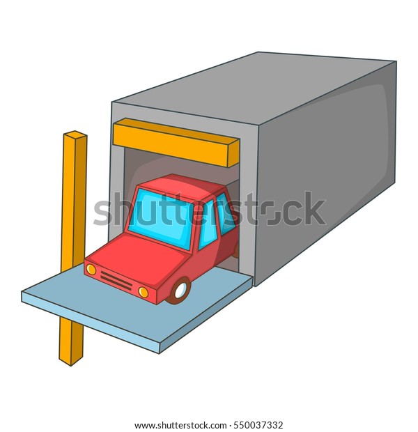 Car garage icon. Cartoon illustration of car\
garage  icon for web\
design