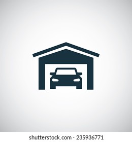 Car Garage Icon On White Background