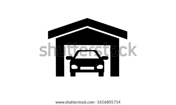 car garage icon on white\
background