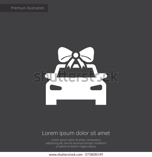 car gift icon, on dark\
background