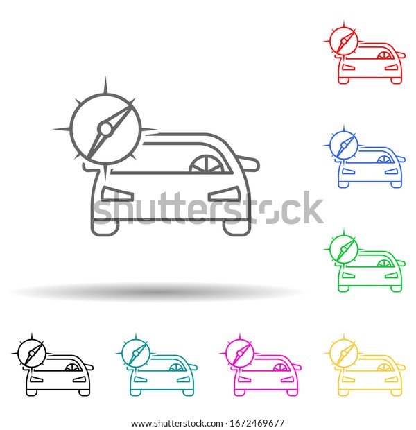 car gps multi color style icon. Simple thin\
line, outline of cars service and repair parts icons for ui and ux,\
website or mobile\
application