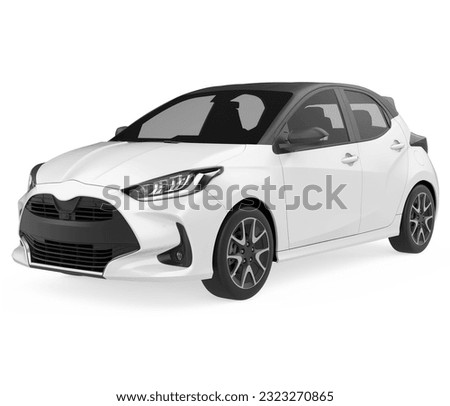Car Hatchback Isolated. 3D rendering