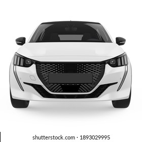 Car Hatchback Isolated (front view). 3D rendering