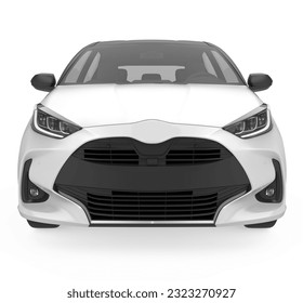 Car Hatchback Isolated (front view). 3D rendering