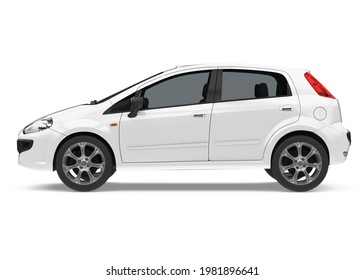 Car Hatchback Isolated (side View). 3D Rendering