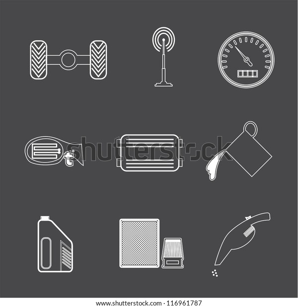 Car icon parts and accessories. Vector version\
also available in my\
portfolio.